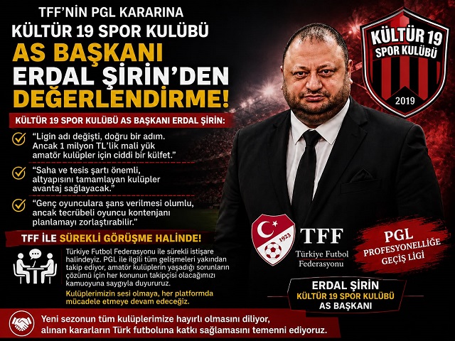 KÜLTÜR 19 SPOR'DAN TFF'NİN PGL KARARINA DEĞERLENDİRME: 